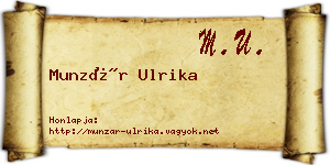 Munzár Ulrika névjegykártya